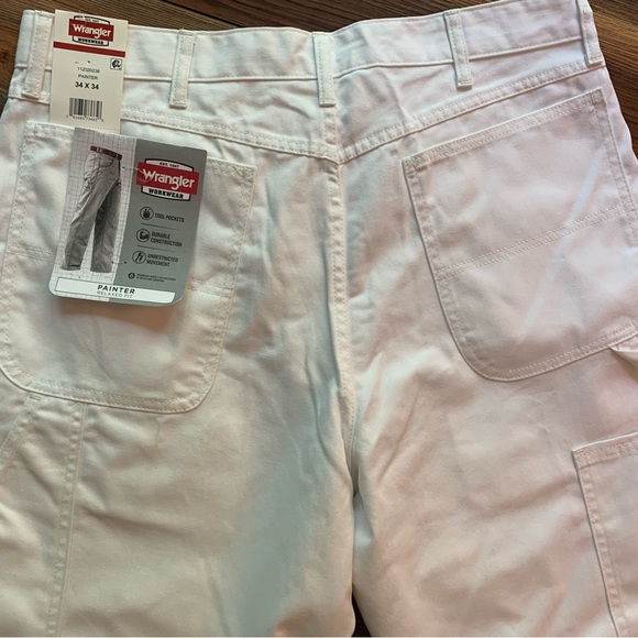 NWT WRANGLER Workwear Painters Pant Men's 34 x 34 White 112320238 Utility - Picture 10 of 11
